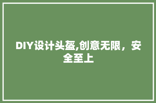 DIY设计头盔,创意无限，安全至上