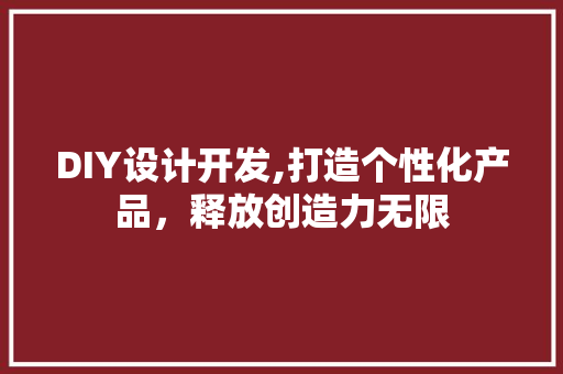 DIY设计开发,打造个性化产品，释放创造力无限 网站建设公司