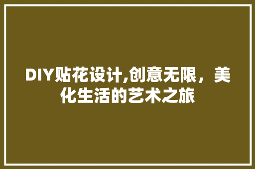 DIY贴花设计,创意无限，美化生活的艺术之旅