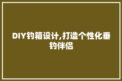 DIY钓箱设计,打造个性化垂钓伴侣 必应SEO