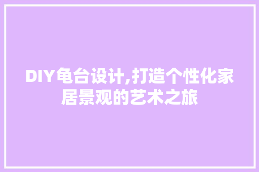 DIY龟台设计,打造个性化家居景观的艺术之旅