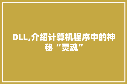 DLL,介绍计算机程序中的神秘“灵魂”