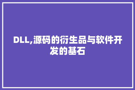 DLL,源码的衍生品与软件开发的基石
