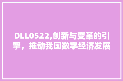 DLL0522,创新与变革的引擎，推动我国数字经济发展 SEO关键词
