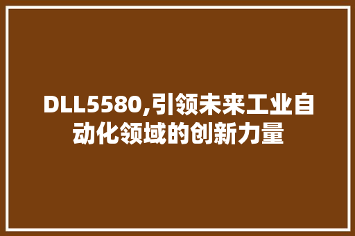 DLL5580,引领未来工业自动化领域的创新力量 必应SEO