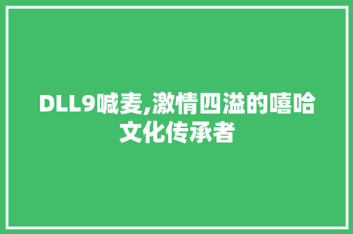 DLL9喊麦,激情四溢的嘻哈文化传承者 必应SEO