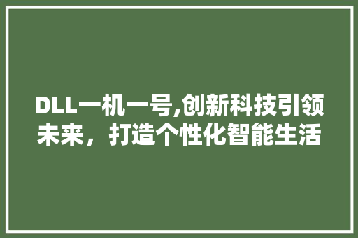 DLL一机一号,创新科技引领未来，打造个性化智能生活