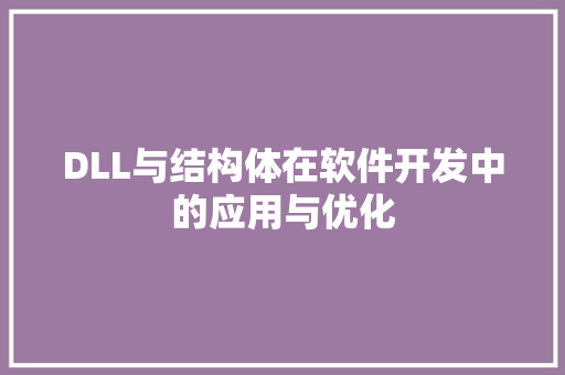 DLL与结构体在软件开发中的应用与优化 网站建设公司
