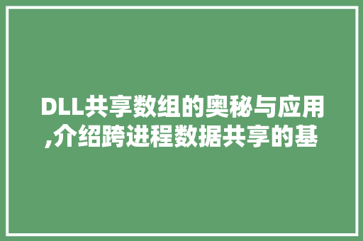 DLL共享数组的奥秘与应用,介绍跨进程数据共享的基石 必应SEO