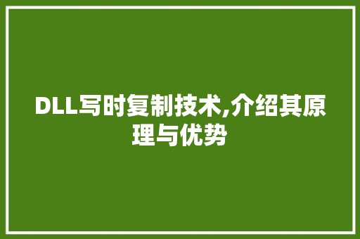 DLL写时复制技术,介绍其原理与优势