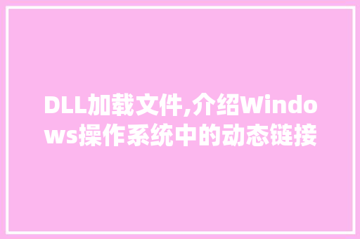 DLL加载文件,介绍Windows操作系统中的动态链接库奥秘 必应SEO