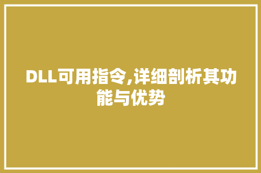 DLL可用指令,详细剖析其功能与优势