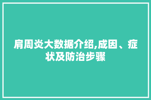 肩周炎大数据介绍,成因、症状及防治步骤
