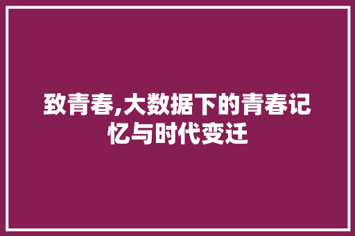 致青春,大数据下的青春记忆与时代变迁 网站建设公司