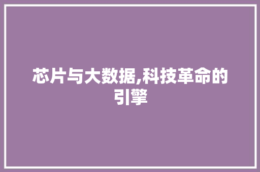 芯片与大数据,科技革命的引擎