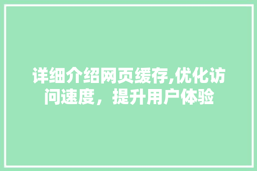 详细介绍网页缓存,优化访问速度，提升用户体验 百度SEO