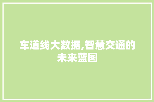 车道线大数据,智慧交通的未来蓝图