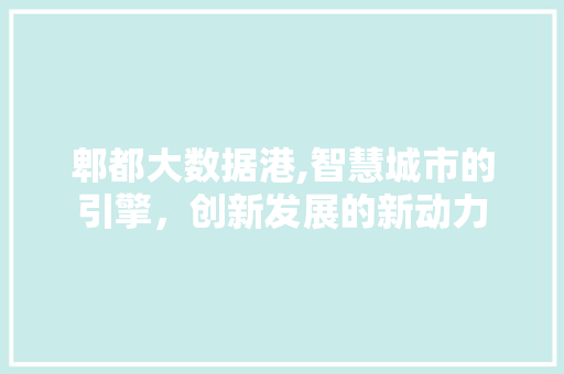 郫都大数据港,智慧城市的引擎，创新发展的新动力