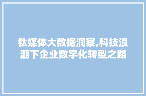 钛媒体大数据洞察,科技浪潮下企业数字化转型之路 百度SEO