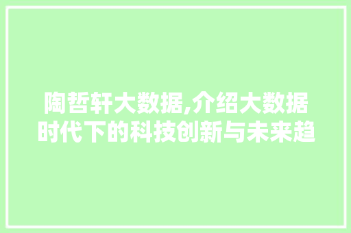 陶哲轩大数据,介绍大数据时代下的科技创新与未来趋势 网站建设公司