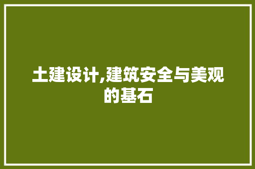 土建设计,建筑安全与美观的基石 百度SEO