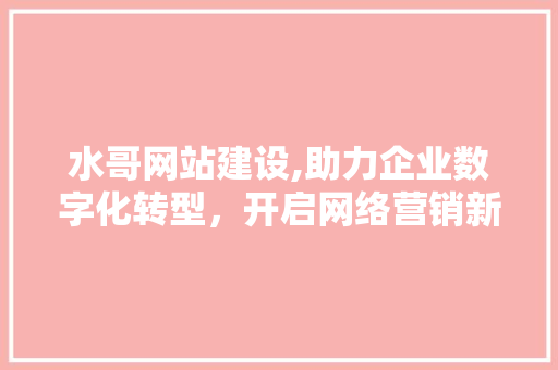 水哥网站建设,助力企业数字化转型，开启网络营销新篇章 百度SEO