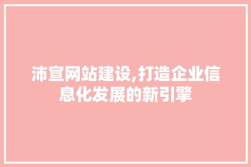 沛宣网站建设,打造企业信息化发展的新引擎 SEO关键词