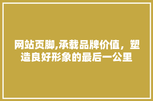 网站页脚,承载品牌价值，塑造良好形象的最后一公里 神马SEO