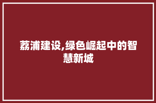 荔浦建设,绿色崛起中的智慧新城 网站建设公司