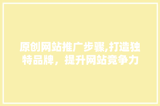 原创网站推广步骤,打造独特品牌，提升网站竞争力