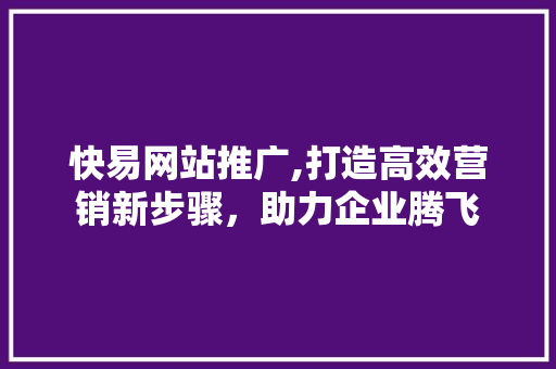快易网站推广,打造高效营销新步骤，助力企业腾飞