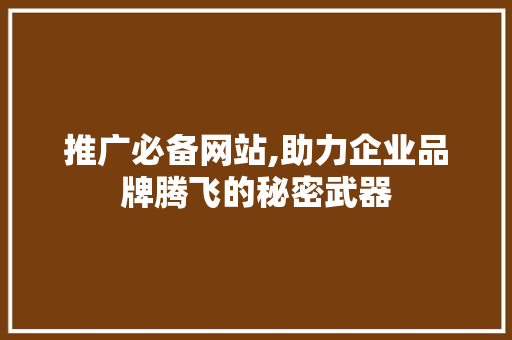 推广必备网站,助力企业品牌腾飞的秘密武器 SEO关键词