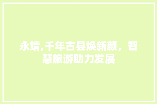 永靖,千年古县焕新颜，智慧旅游助力发展 百度SEO