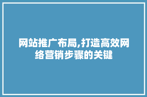 网站推广布局,打造高效网络营销步骤的关键 百度SEO