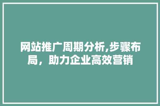 网站推广周期分析,步骤布局，助力企业高效营销