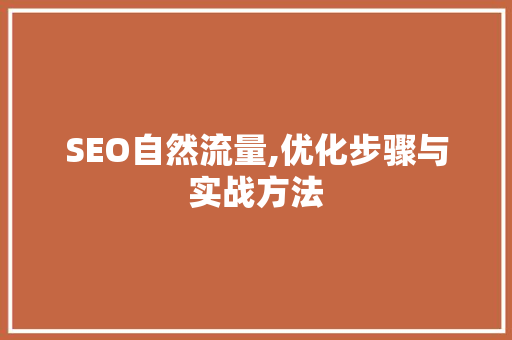 SEO自然流量,优化步骤与实战方法