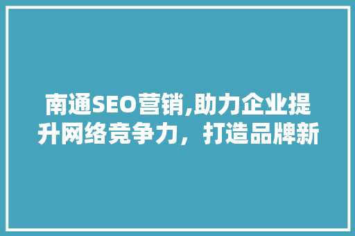 南通SEO营销,助力企业提升网络竞争力，打造品牌新高度