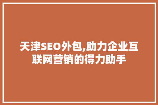天津SEO外包,助力企业互联网营销的得力助手