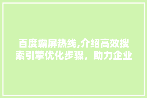 百度霸屏热线,介绍高效搜索引擎优化步骤，助力企业品牌崛起