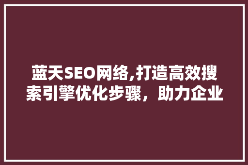 蓝天SEO网络,打造高效搜索引擎优化步骤，助力企业腾飞