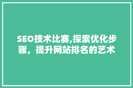 SEO技术比赛,探索优化步骤，提升网站排名的艺术 百度SEO