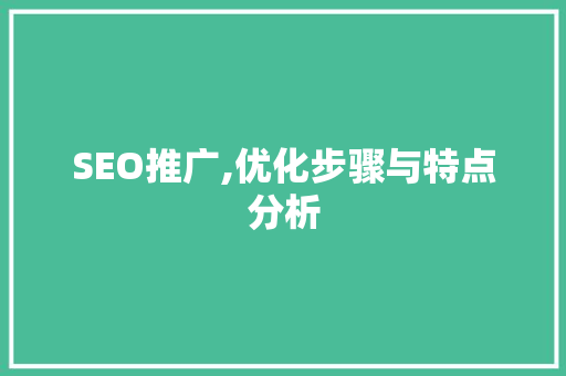 SEO推广,优化步骤与特点分析