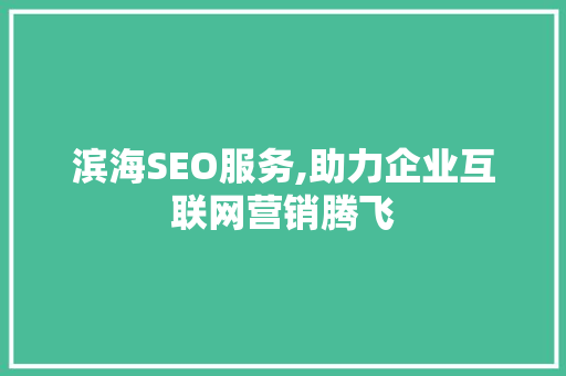滨海SEO服务,助力企业互联网营销腾飞 百度SEO