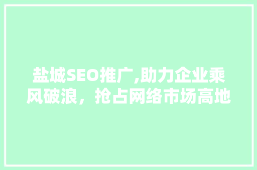 盐城SEO推广,助力企业乘风破浪，抢占网络市场高地