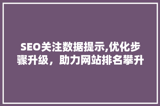SEO关注数据提示,优化步骤升级，助力网站排名攀升 网站建设公司