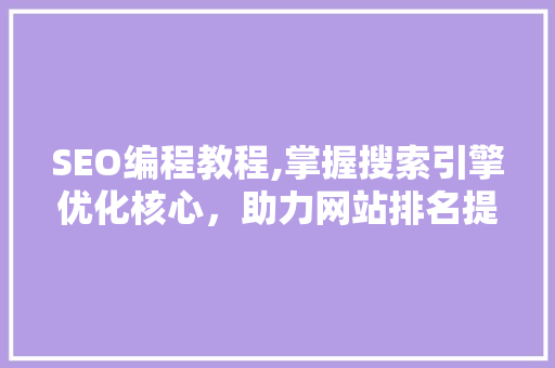 SEO编程教程,掌握搜索引擎优化核心，助力网站排名提升