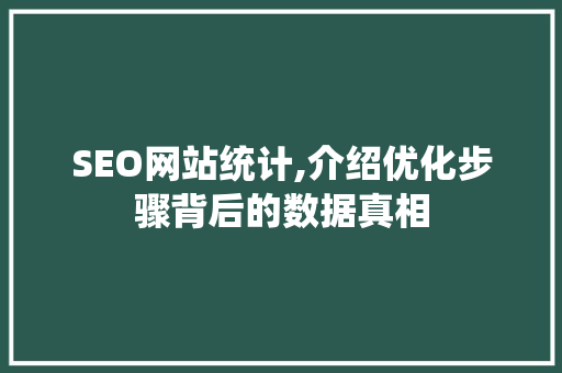 SEO网站统计,介绍优化步骤背后的数据真相