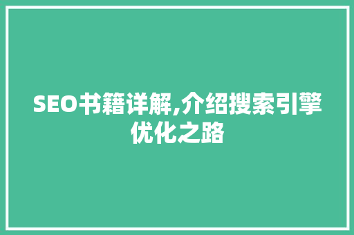 SEO书籍详解,介绍搜索引擎优化之路