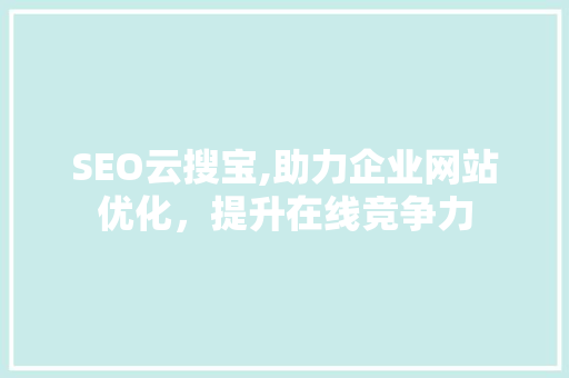 SEO云搜宝,助力企业网站优化，提升在线竞争力 必应SEO