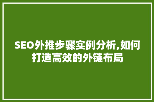 SEO外推步骤实例分析,如何打造高效的外链布局